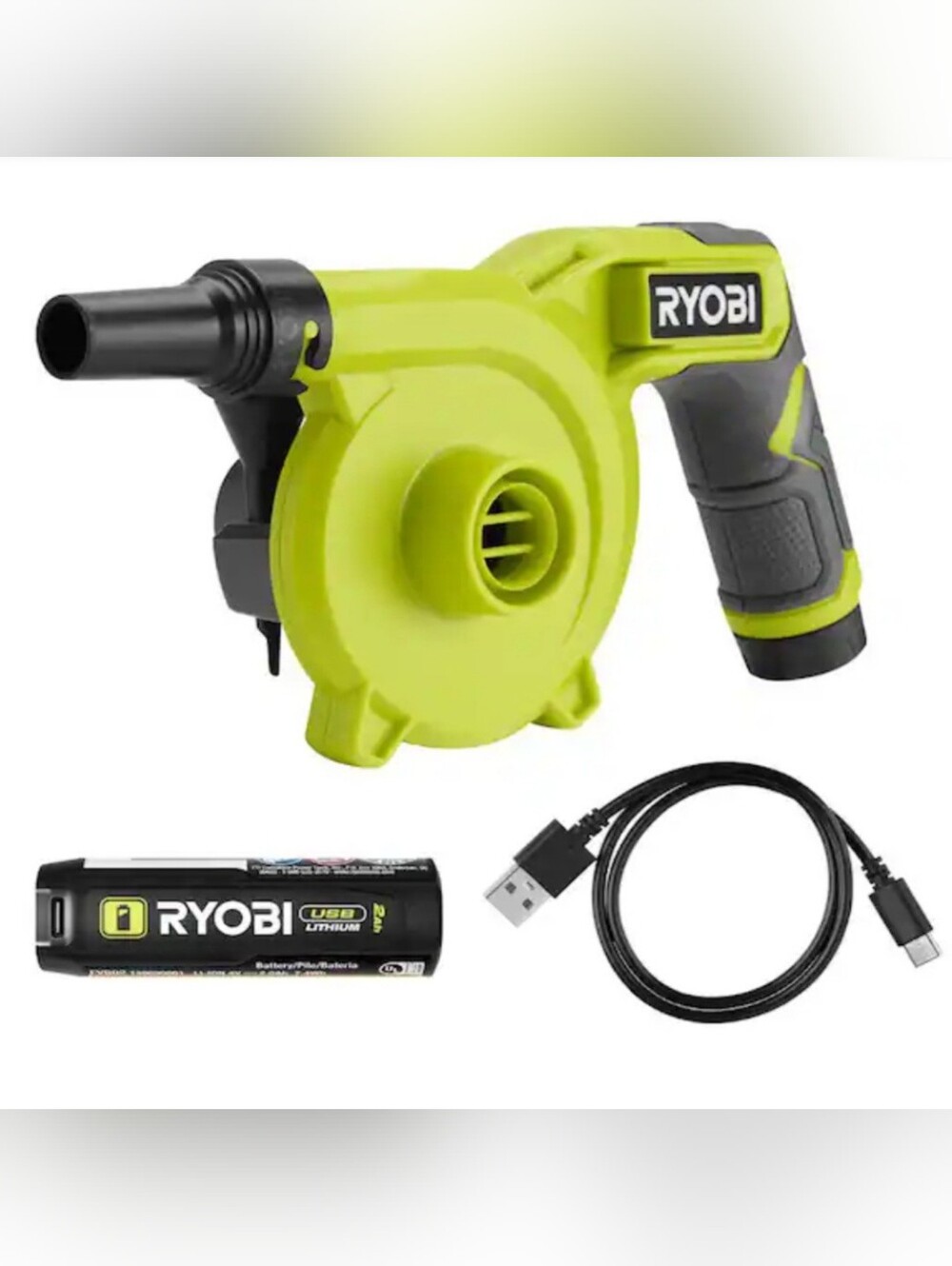 RYOBI Cordless High Volume Inflator Kit Includes USB Lithium Rechargable Battery